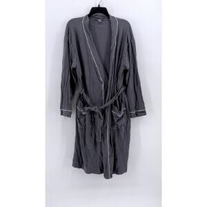 UNBRANDED Men's Gray Solid Wrap Belted Robe SZ SM